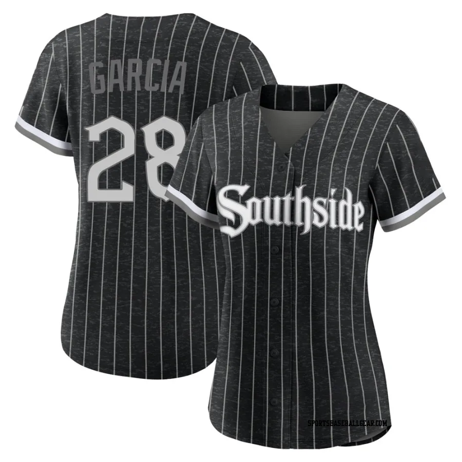 Leury Garcia Women's Chicago White Sox Black Authentic 2021 City Connect Jersey