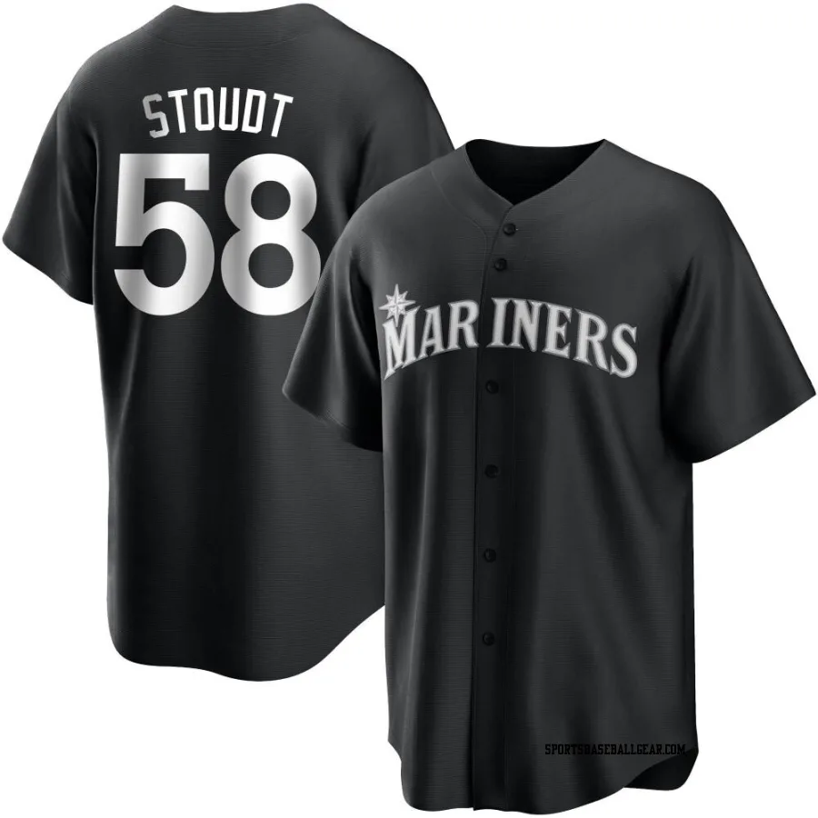 Levi Stoudt Youth Seattle Mariners Black/White Replica Jersey