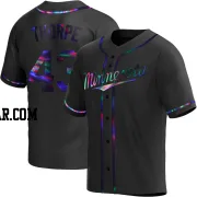 Lewis Thorpe Men's Minnesota Twins Black Holographic Replica Alternate Jersey