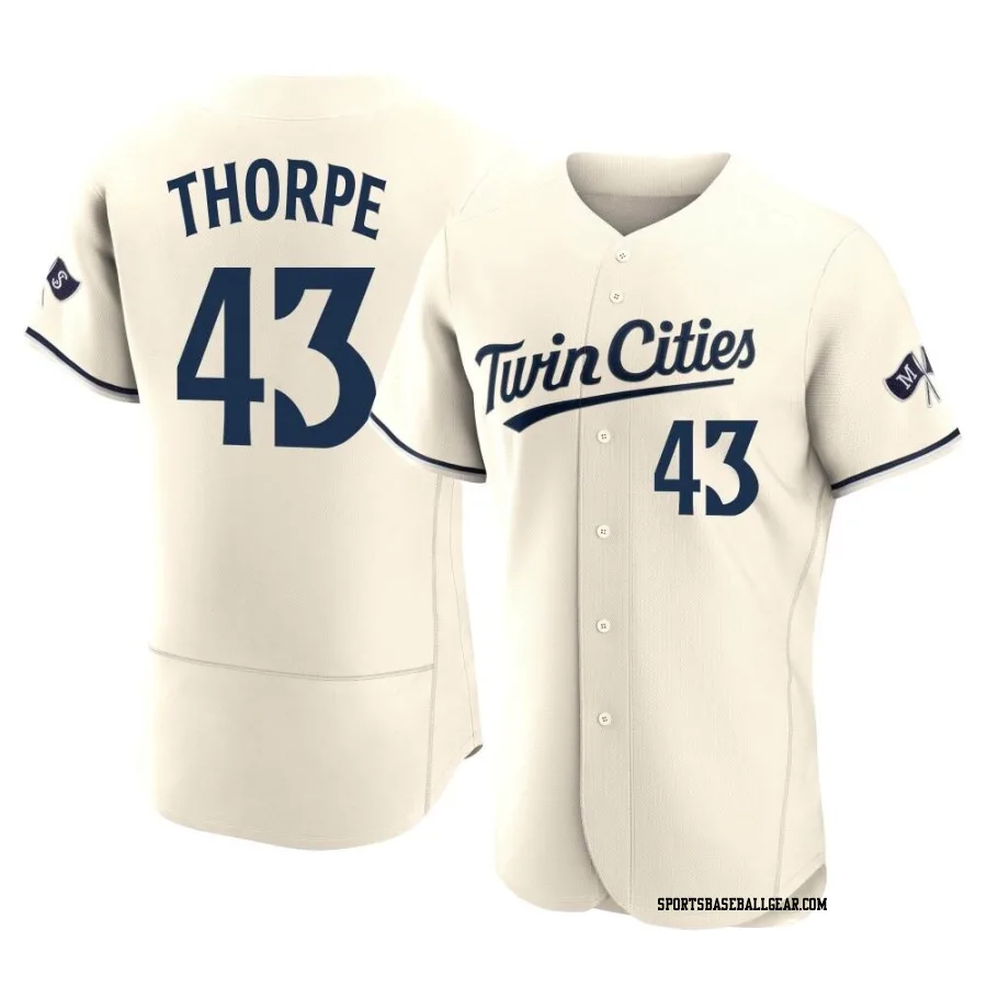 Lewis Thorpe Men's Minnesota Twins Cream Authentic Alternate 2023 Jersey