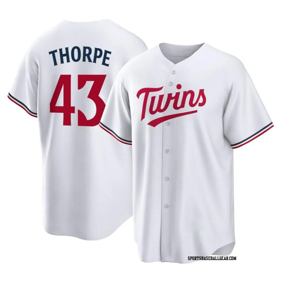 Lewis Thorpe Youth Minnesota Twins White Replica Home Jersey