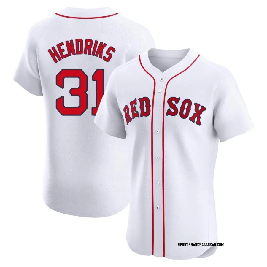 Liam Hendriks Men's Boston Red Sox White Elite Home Patch Jersey