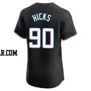 Liam Hicks Men's Miami Marlins Black Elite Alternate Vapor Premier Jersey