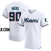 Liam Hicks Men's Miami Marlins White Elite Home Jersey