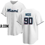 Liam Hicks Men's Miami Marlins White Replica Home Jersey