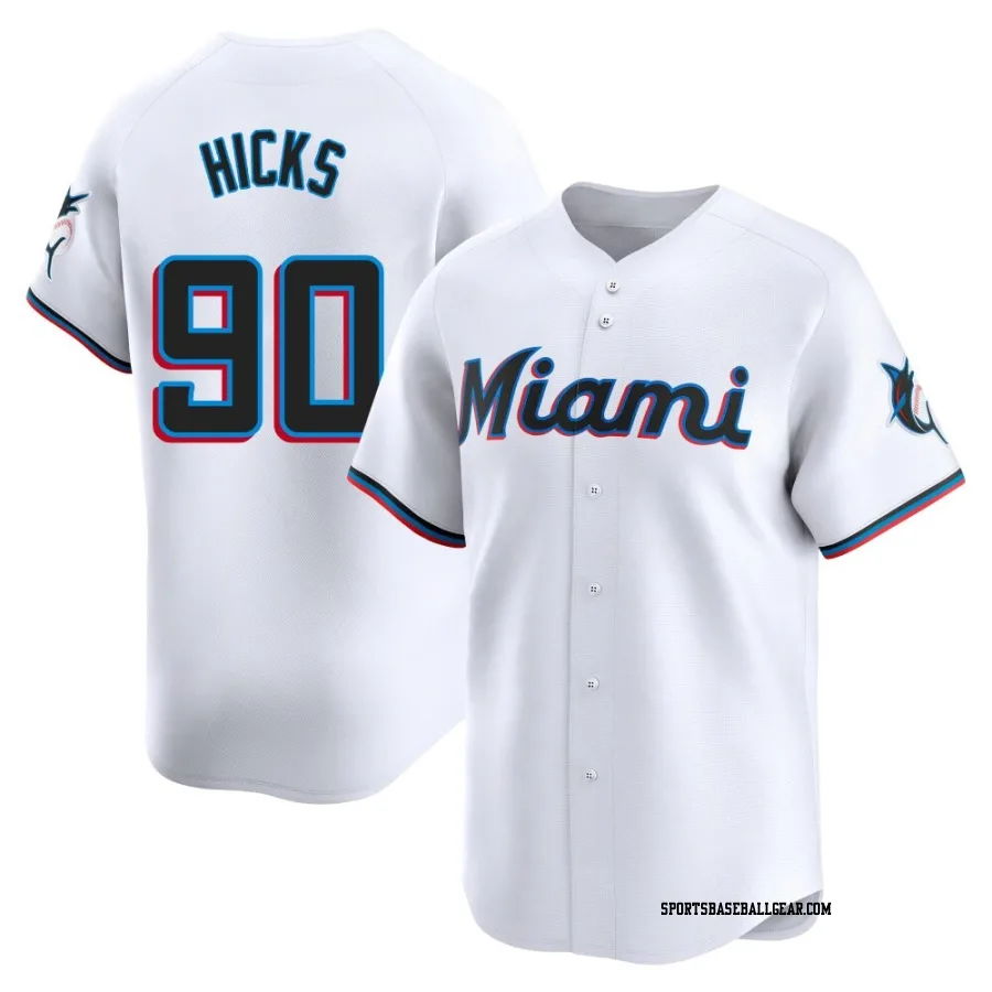 Liam Hicks Youth Miami Marlins White Limited Home Jersey