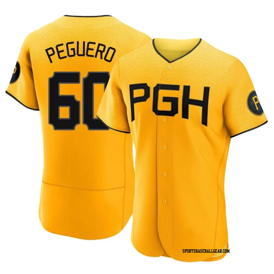 Liover Peguero Men's Pittsburgh Pirates Gold Authentic 2023 City Connect Jersey