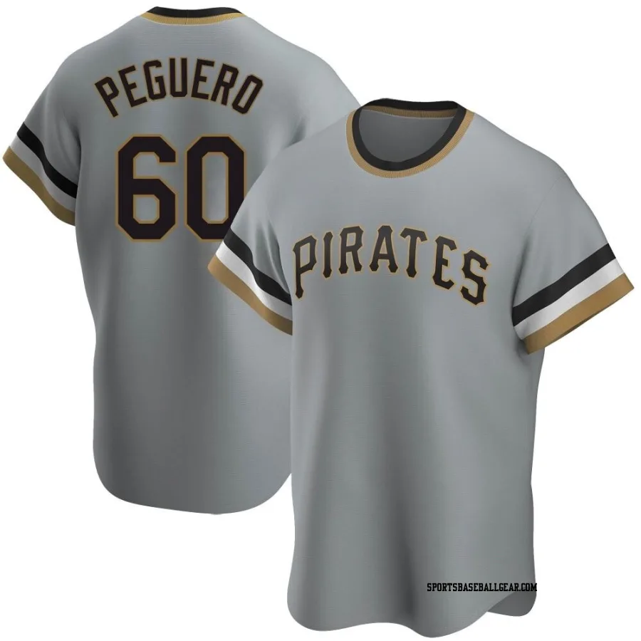 Liover Peguero Men's Pittsburgh Pirates Gray Replica Road Cooperstown Collection Jersey