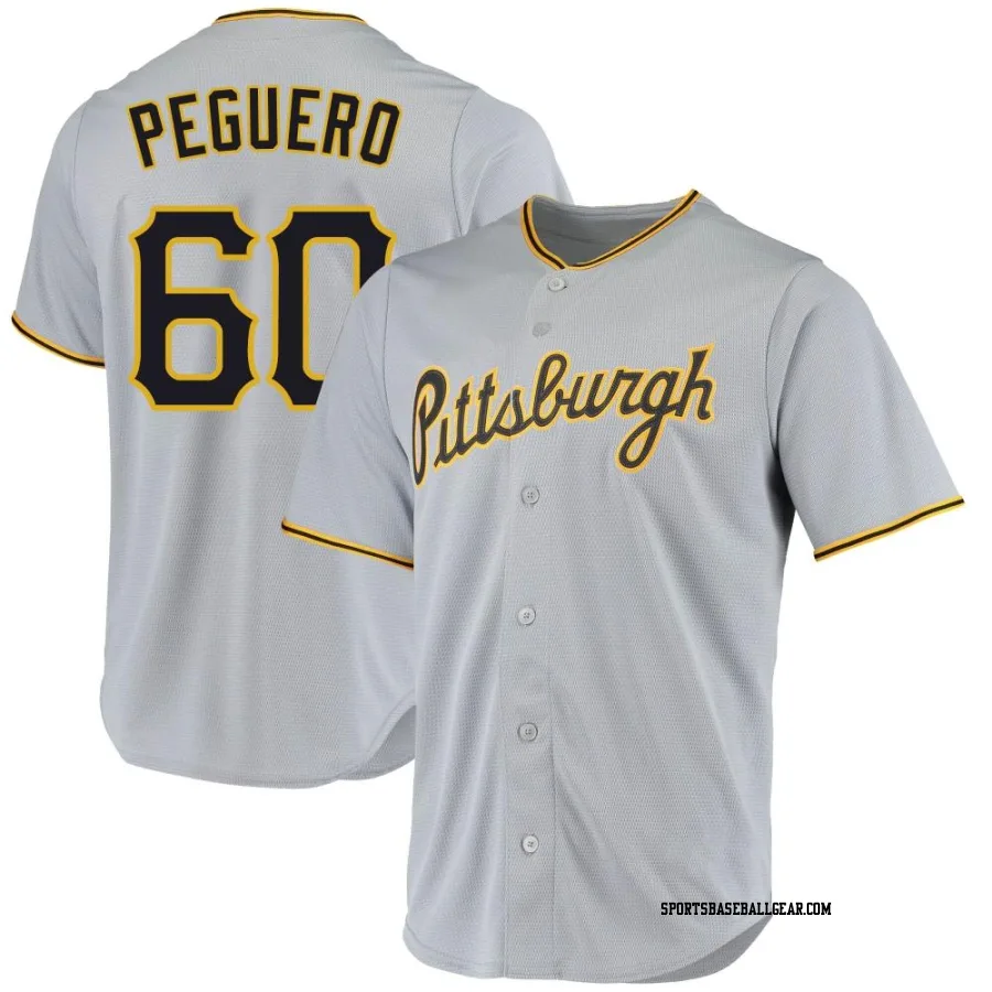 Liover Peguero Men's Pittsburgh Pirates Gray Replica Road Jersey