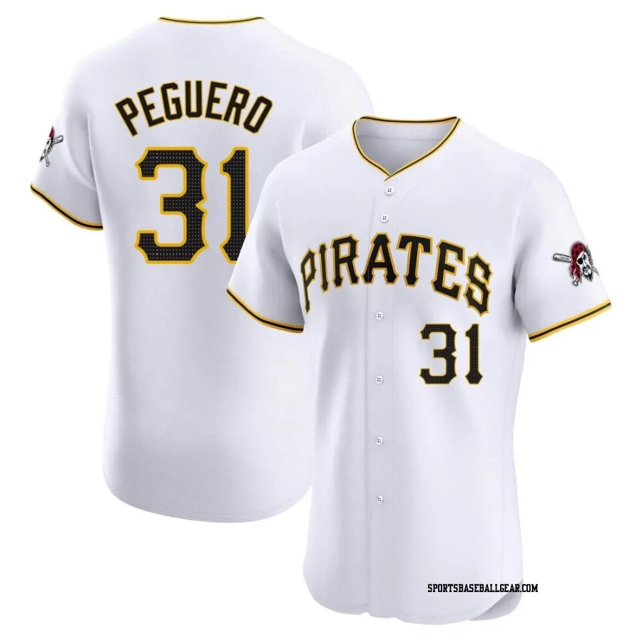 Liover Peguero Men's Pittsburgh Pirates White Elite Home Jersey