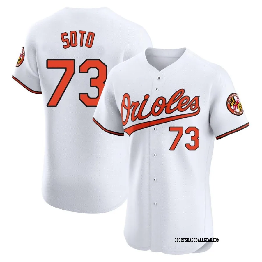 Livan Soto Men's Baltimore Orioles White Elite Home Jersey