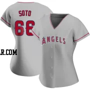 Livan Soto Women's Los Angeles Angels Authentic Silver Road Jersey