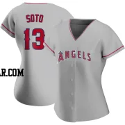 Livan Soto Women's Los Angeles Angels Authentic Silver Road Jersey