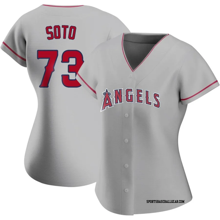 Livan Soto Women's Los Angeles Angels Authentic Silver Road Jersey