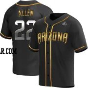 Logan Allen Men's Arizona Diamondbacks Black Golden Replica Alternate 2023 World Series Jersey