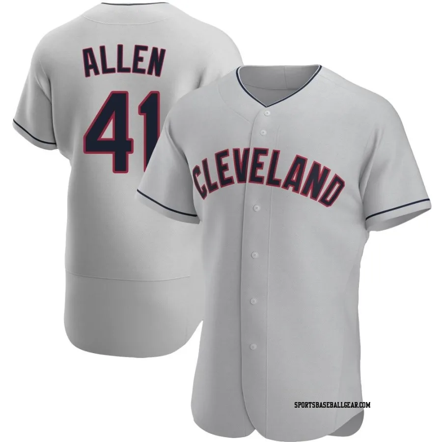 Logan Allen Men's Cleveland Guardians Gray Authentic Road Jersey