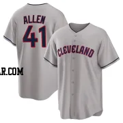 Logan Allen Men's Cleveland Guardians Gray Replica Road Jersey