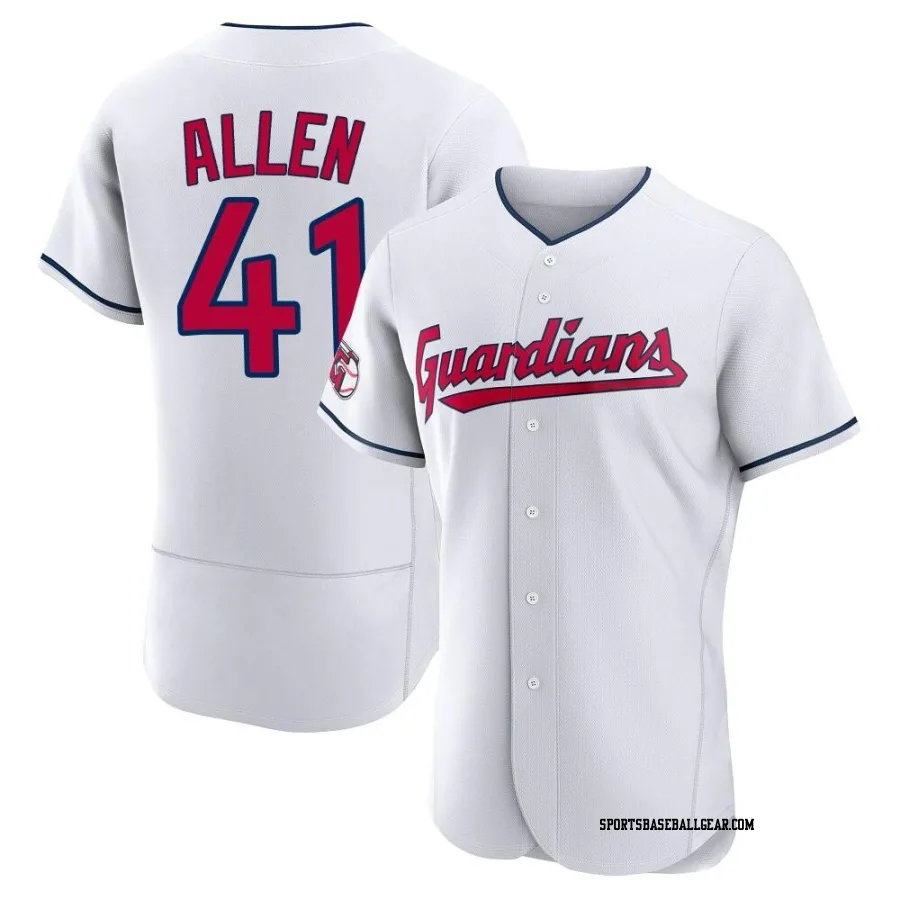 Logan Allen Men's Cleveland Guardians White Authentic Home Jersey