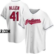 Logan Allen Men's Cleveland Guardians White Replica Home Jersey