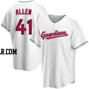 Logan Allen Men's Cleveland Guardians White Replica Home Jersey