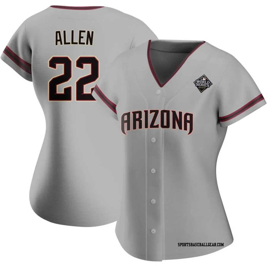 Logan Allen Women's Arizona Diamondbacks Gray Authentic Road 2023 World Series Jersey