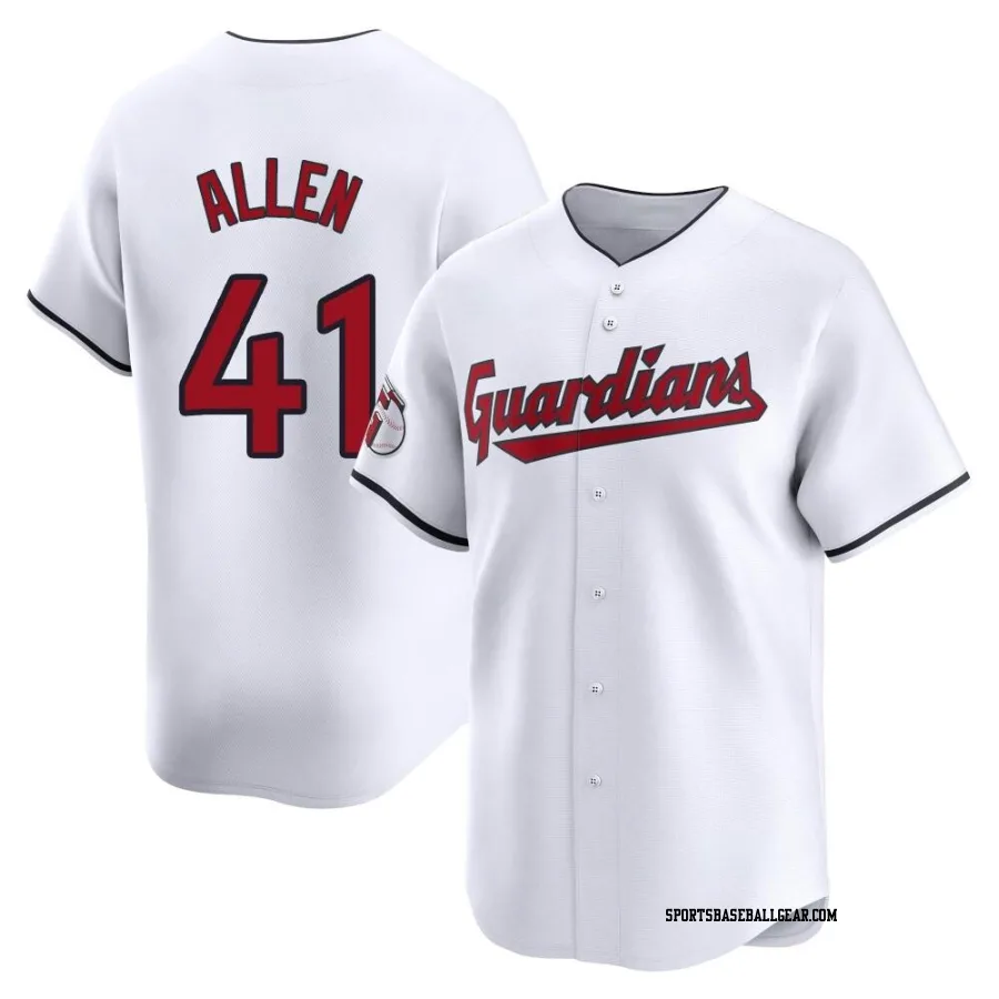 Logan Allen Youth Cleveland Guardians White Limited Home Jersey