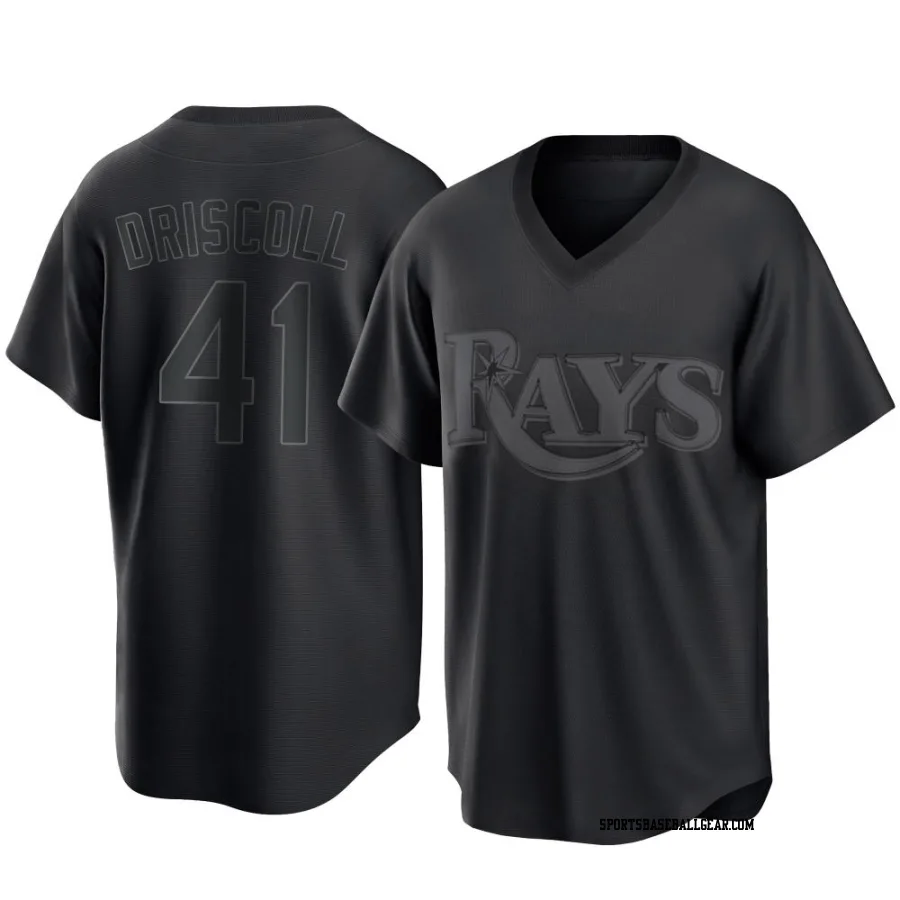 Logan Driscoll Men's Tampa Bay Rays Black Replica Pitch Fashion Jersey