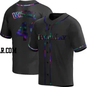 Logan Driscoll Youth Tampa Bay Rays Black Holographic Replica Alternate Jersey