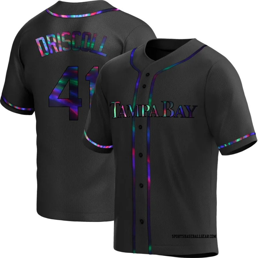 Logan Driscoll Youth Tampa Bay Rays Black Holographic Replica Alternate Jersey