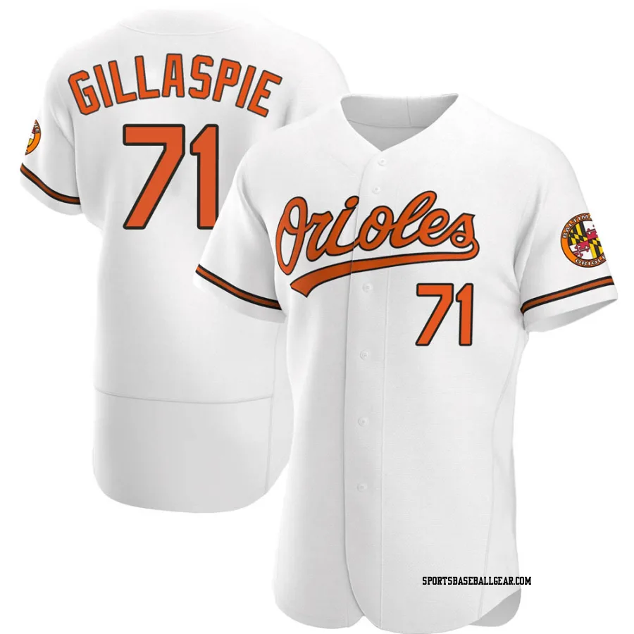 Logan Gillaspie Men's Baltimore Orioles White Authentic Home Jersey