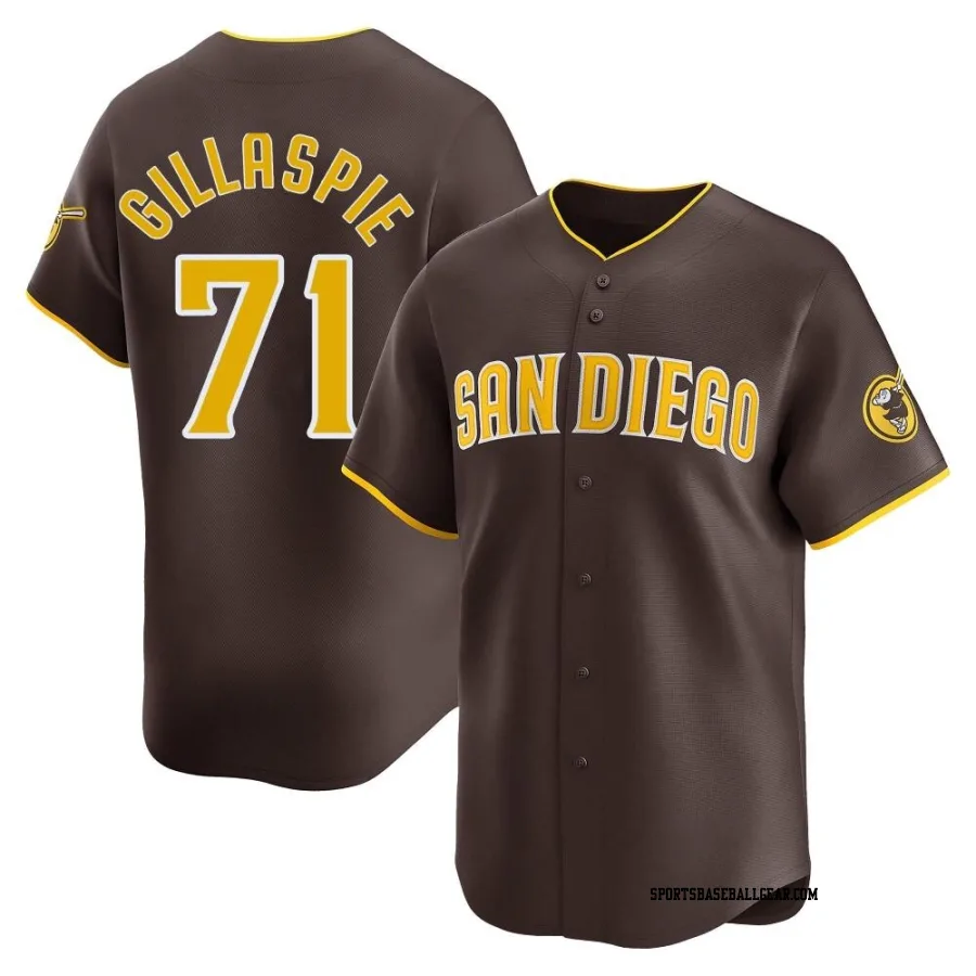 Logan Gillaspie Men's San Diego Padres Brown Limited Away Jersey