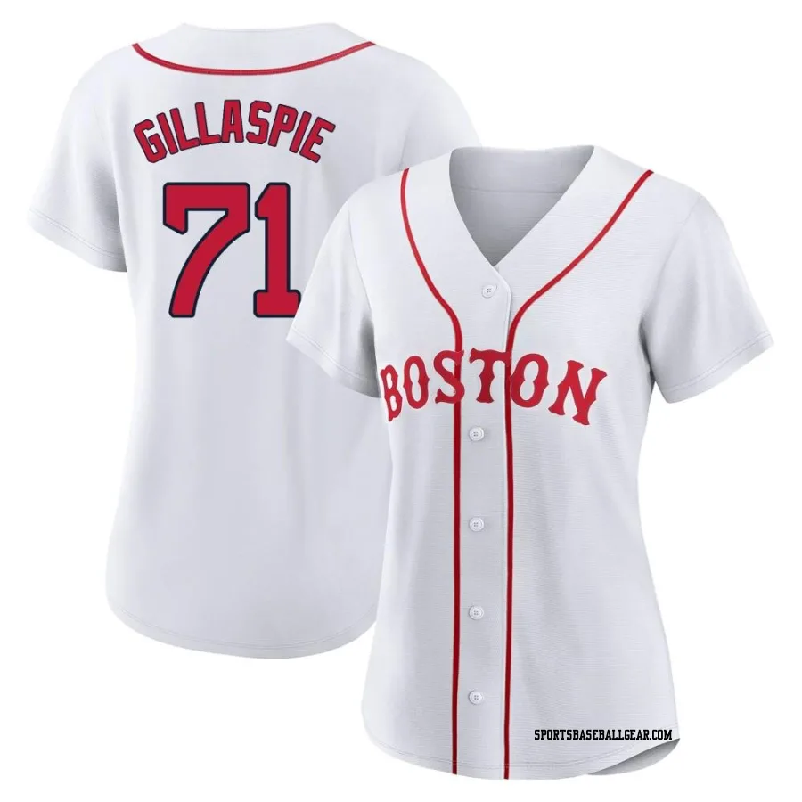 Logan Gillaspie Women's Boston Red Sox White Authentic 2021 Patriots' Day Jersey