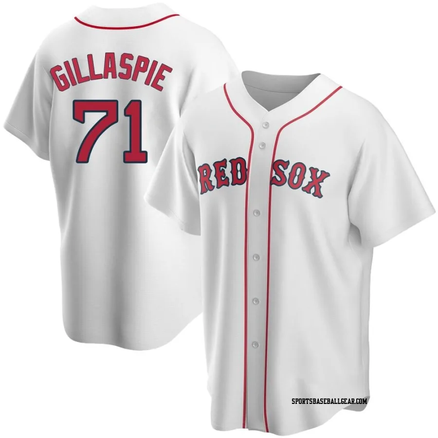 Logan Gillaspie Youth Boston Red Sox White Replica Home Jersey