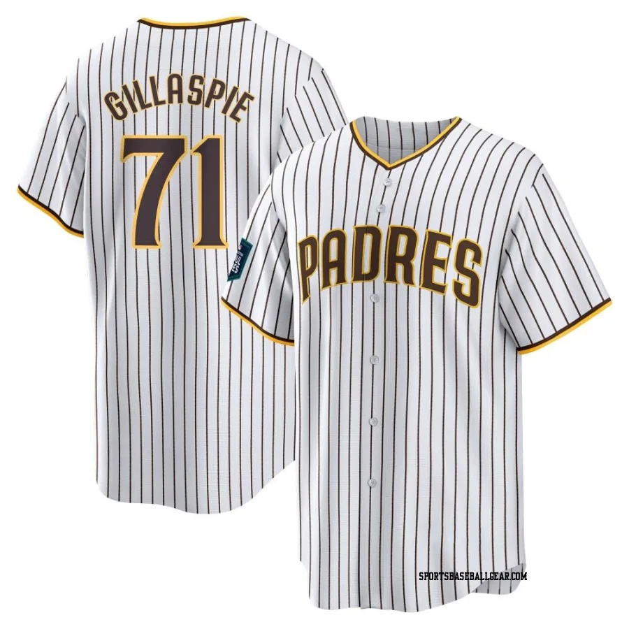 Logan Gillaspie Youth San Diego Padres White Replica 2024 World Tour Seoul Series Home Jersey