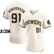 Logan Henderson Men's Milwaukee Brewers Cream Elite Home Jersey