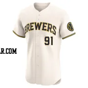 Logan Henderson Men's Milwaukee Brewers Cream Elite Home Jersey