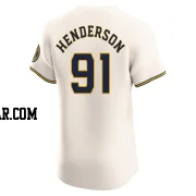 Logan Henderson Men's Milwaukee Brewers Cream Elite Home Jersey