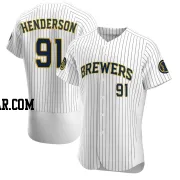 Logan Henderson Men's Milwaukee Brewers White Authentic Alternate Jersey