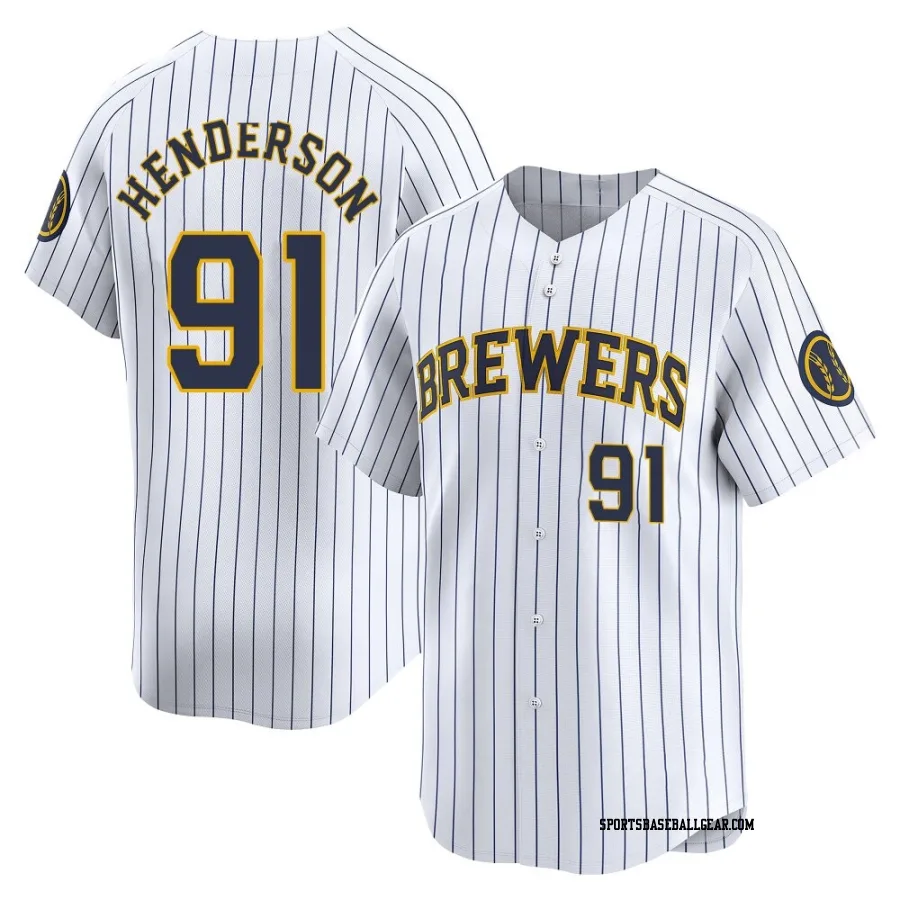 Logan Henderson Men's Milwaukee Brewers White Limited Alternate Jersey