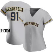 Logan Henderson Women's Milwaukee Brewers Gray Authentic Road Jersey