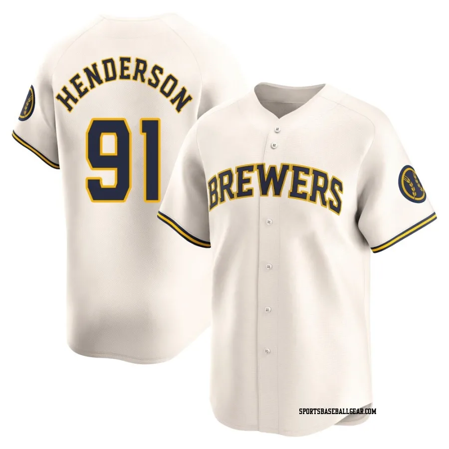 Logan Henderson Youth Milwaukee Brewers Cream Limited Home Jersey