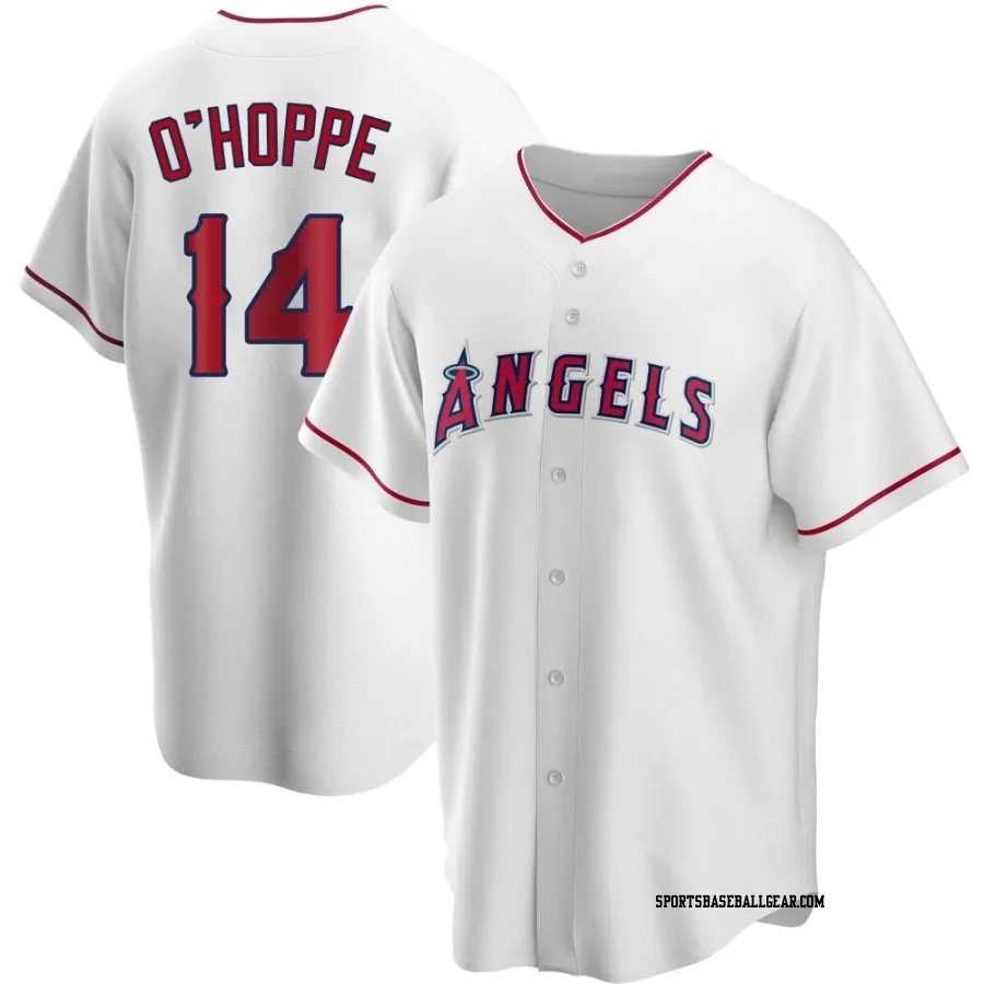 Logan O'Hoppe Men's Los Angeles Angels White Replica Home Jersey