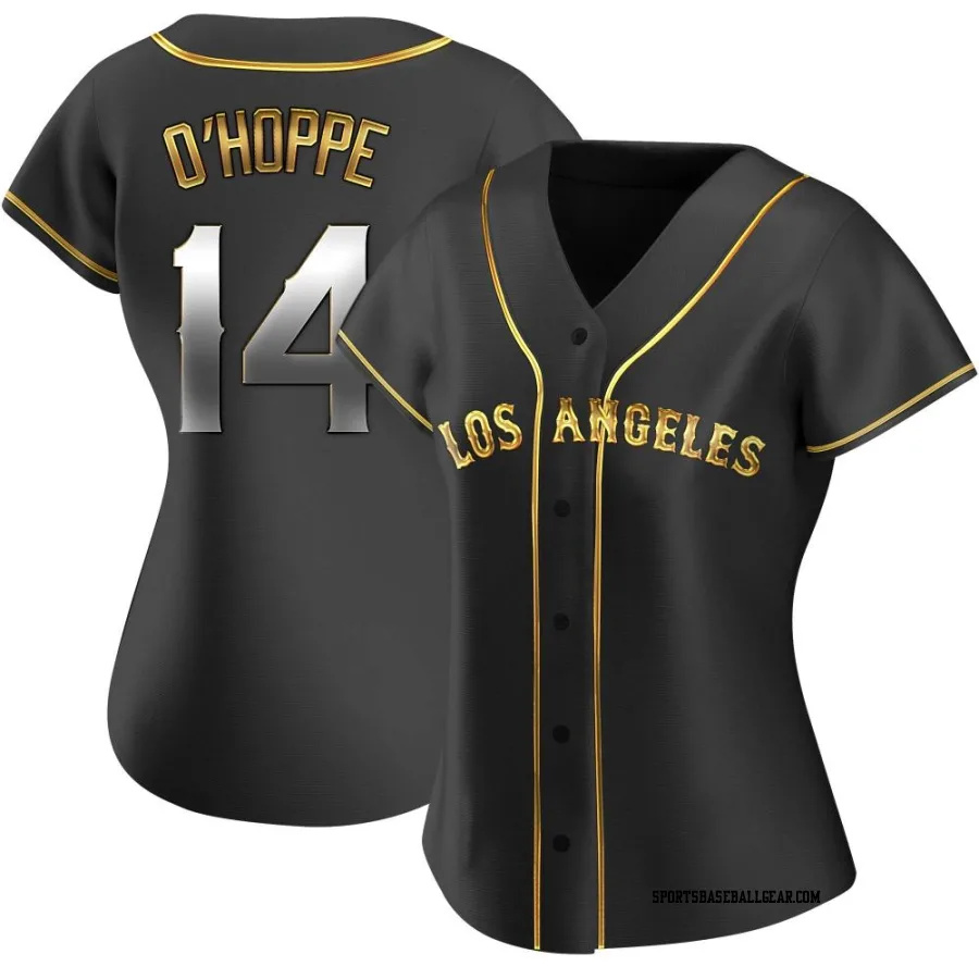 Logan O'Hoppe Women's Los Angeles Angels Black Golden Replica Alternate Jersey