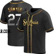 Logan Sawyer Men's St. Louis Cardinals Black Golden Replica Alternate Jersey