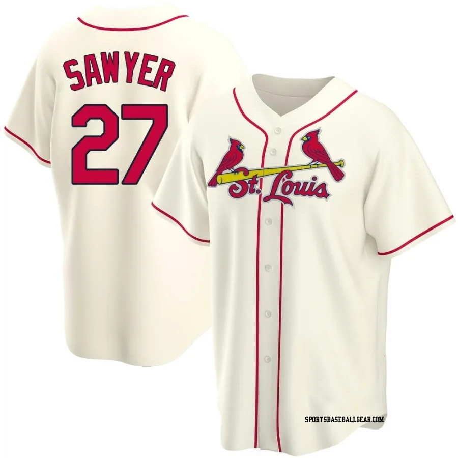 Logan Sawyer Men's St. Louis Cardinals Cream Replica Alternate Jersey