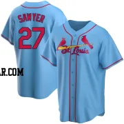 Logan Sawyer Men's St. Louis Cardinals Light Blue Replica Alternate Jersey