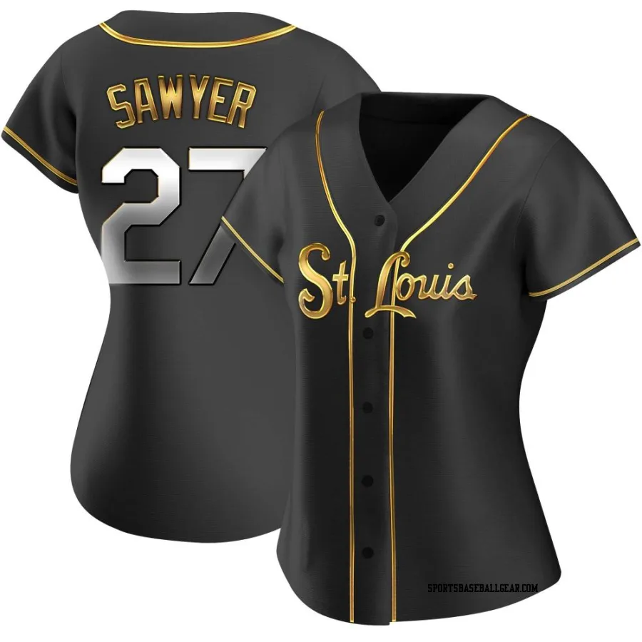 Logan Sawyer Women's St. Louis Cardinals Black Golden Replica Alternate Jersey