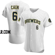 Lorenzo Cain Men's Milwaukee Brewers White Authentic Alternate Jersey