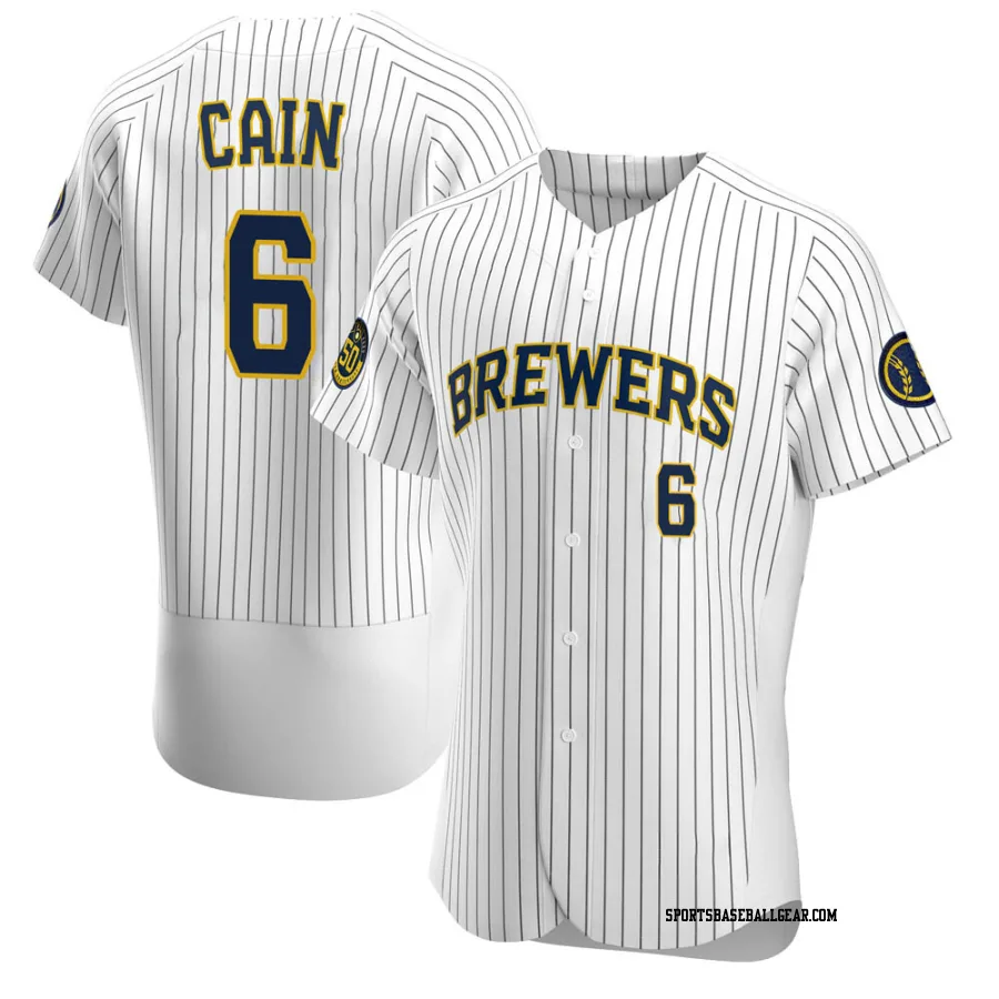 Lorenzo Cain Men's Milwaukee Brewers White Authentic Alternate Jersey