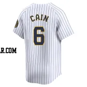 Lorenzo Cain Men's Milwaukee Brewers White Limited Alternate Jersey